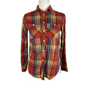Denim & Supply RL Utility Plaid Button Up Shirt Western Wear Multicolor Size XS